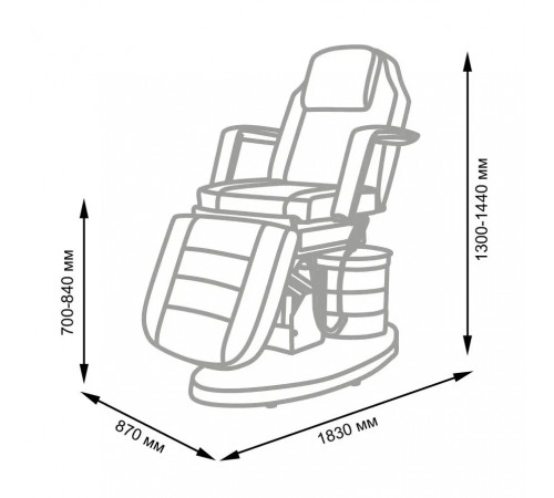 Косметологическое кресло с тумбой Elegansa