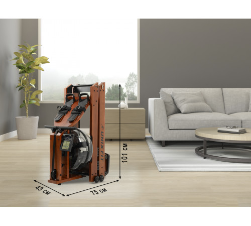 Гребной тренажер UNIX Fit Wood Rower Dark