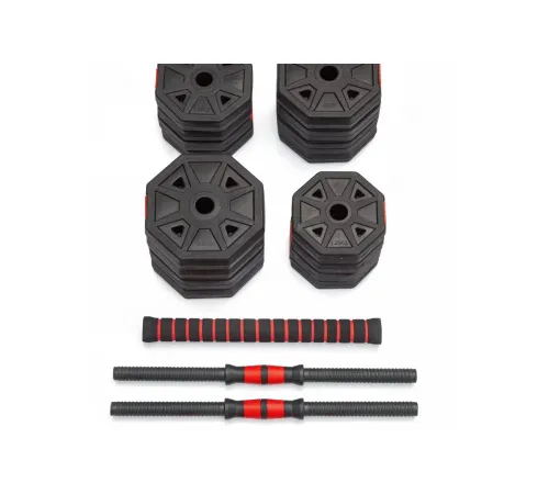 Гантели гексагональные разборные с грифом, 30 кг. (2 шт. х 15 кг.) VictoryFit VF-DН300
