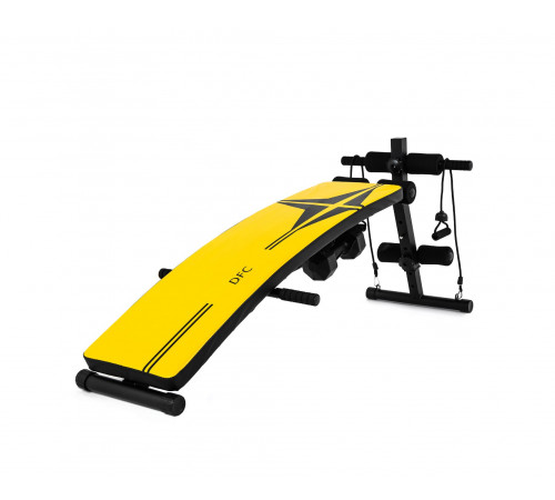 Скамья для пресса DFC с гантелями и эспандерами D102RY