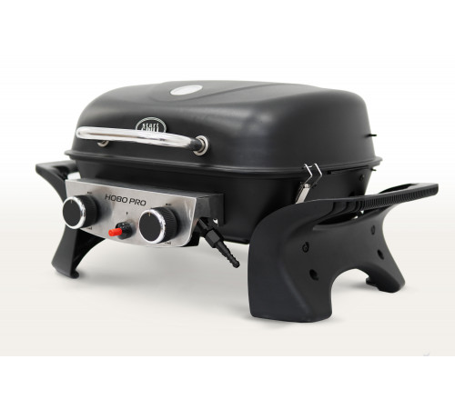 Комплект: Портативный газовый гриль 2 горелки и Подставка складная для газового гриля HOBO PRO