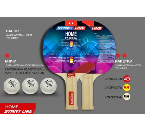 Набор 2 р-ки HOME 2 *, 3 мяча Club Select 12202